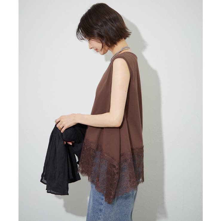 【レイヤードコーデにもおすすめ】裾レースノースリプルオーバー | RMAF　NICE CLAUP / OLIVE des OLIVE | 詳細画像18 