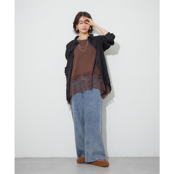 【レイヤードコーデにもおすすめ】裾レースノースリプルオーバー | RMAF　NICE CLAUP / OLIVE des OLIVE | 詳細画像28 