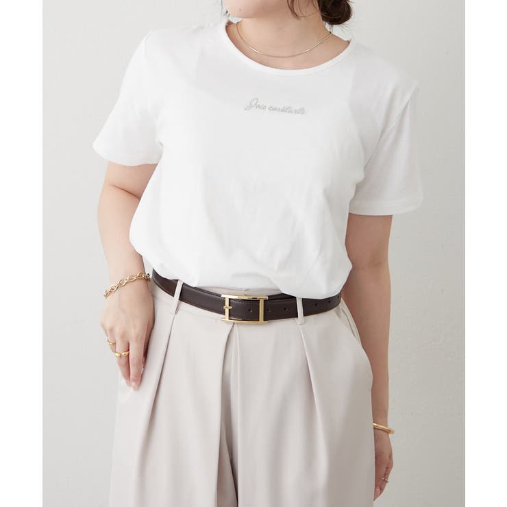 オフ | シンプルで着回しやすい、プレート付ロゴTシャツ | RMAF　NICE CLAUP / OLIVE des OLIVE