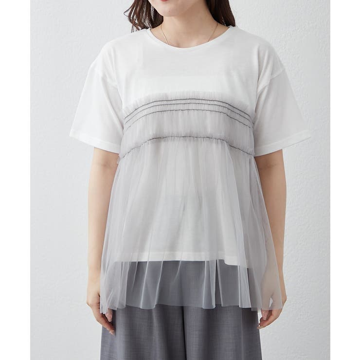 【Web限定】チュールドッキングTシャツ | NICE CLAUP / OLIVE des OLIVE　OUTLET | 詳細画像8 