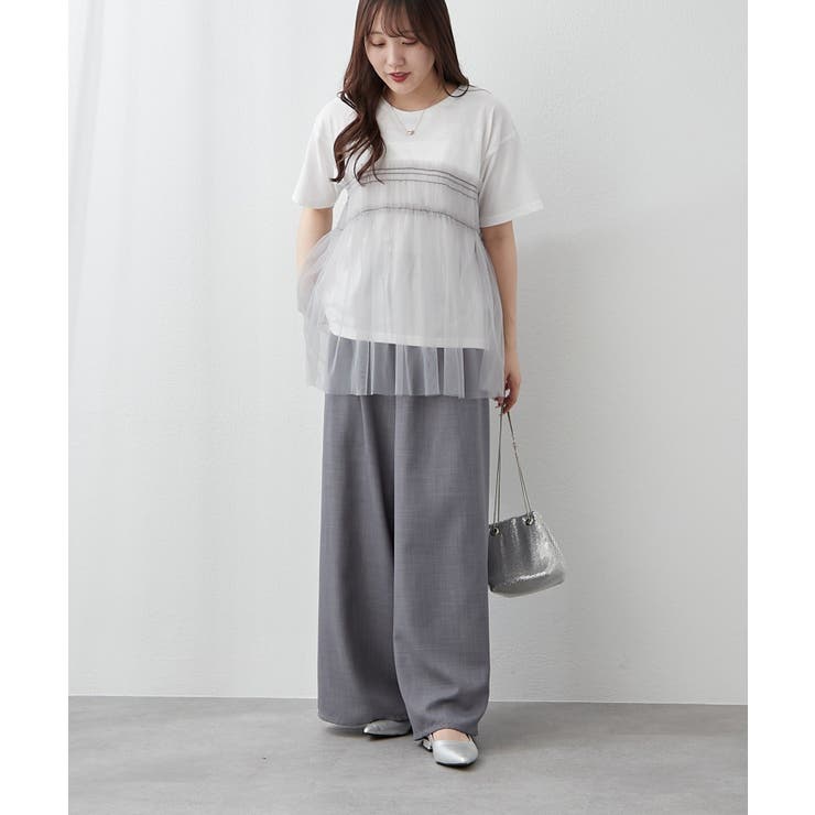 【Web限定】チュールドッキングTシャツ | NICE CLAUP / OLIVE des OLIVE　OUTLET | 詳細画像10 