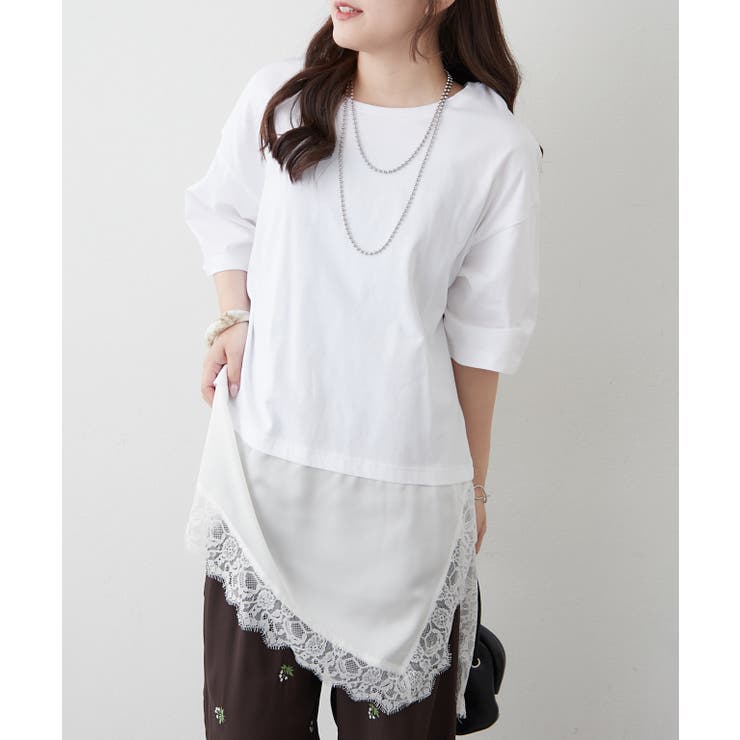 レースドッキングTシャツ | RMAF　NICE CLAUP / OLIVE des OLIVE | 詳細画像2 