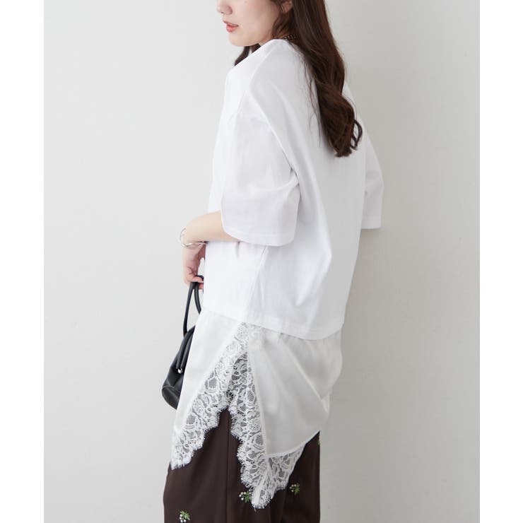 レースドッキングTシャツ | RMAF　NICE CLAUP / OLIVE des OLIVE | 詳細画像3 
