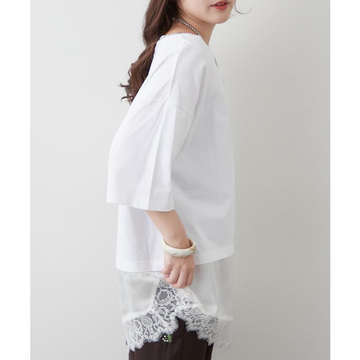 レースドッキングTシャツ | RMAF　NICE CLAUP / OLIVE des OLIVE | 詳細画像5 