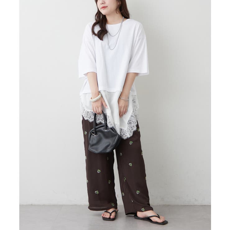 レースドッキングTシャツ | RMAF　NICE CLAUP / OLIVE des OLIVE | 詳細画像6 