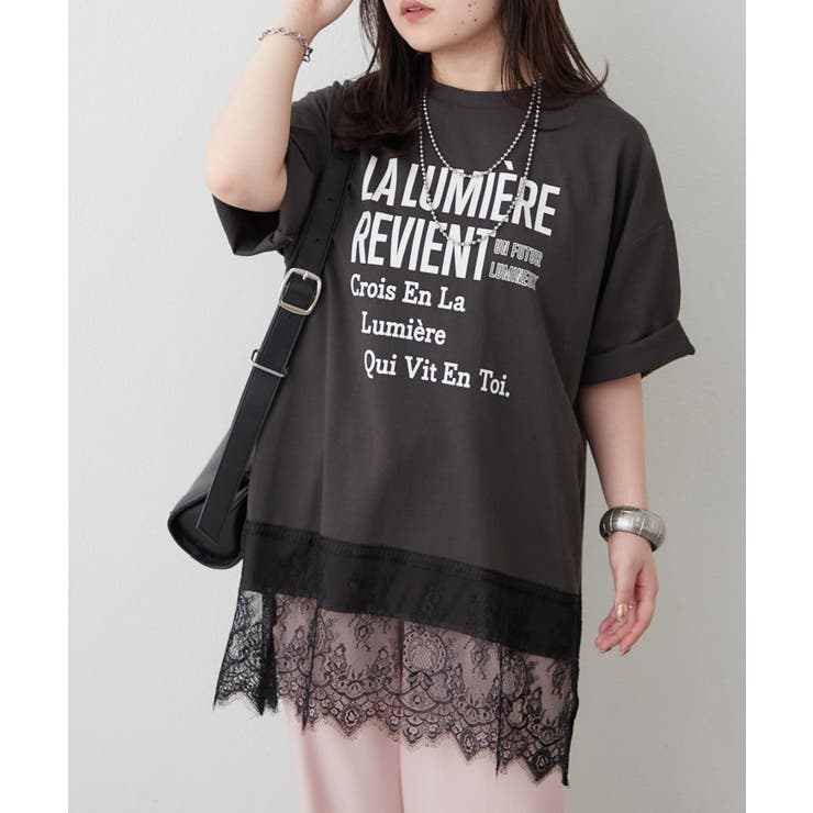 【丈の長さを選べる】裾レースTシャツ | RMAF　NICE CLAUP / OLIVE des OLIVE | 詳細画像1 