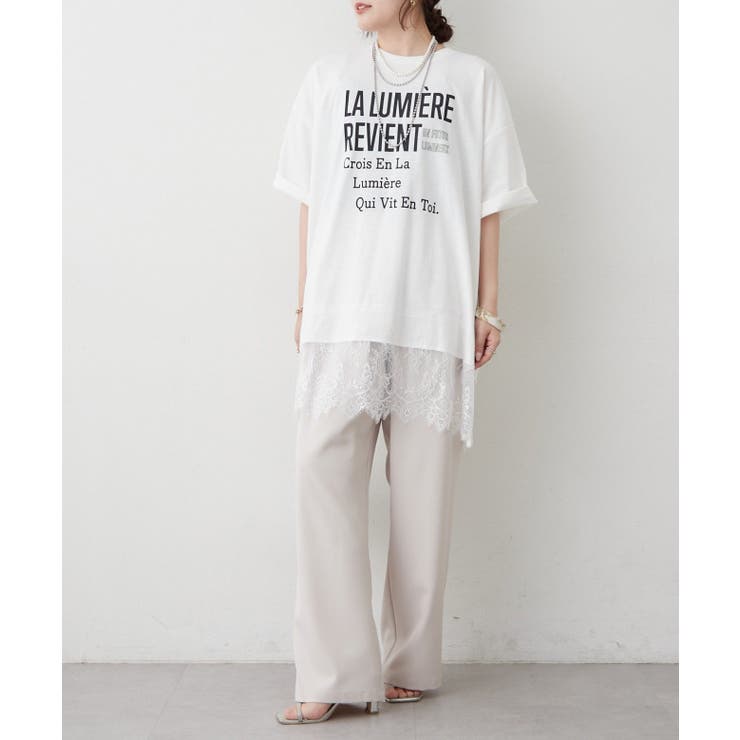 【丈の長さを選べる】裾レースTシャツ | RMAF　NICE CLAUP / OLIVE des OLIVE | 詳細画像8 
