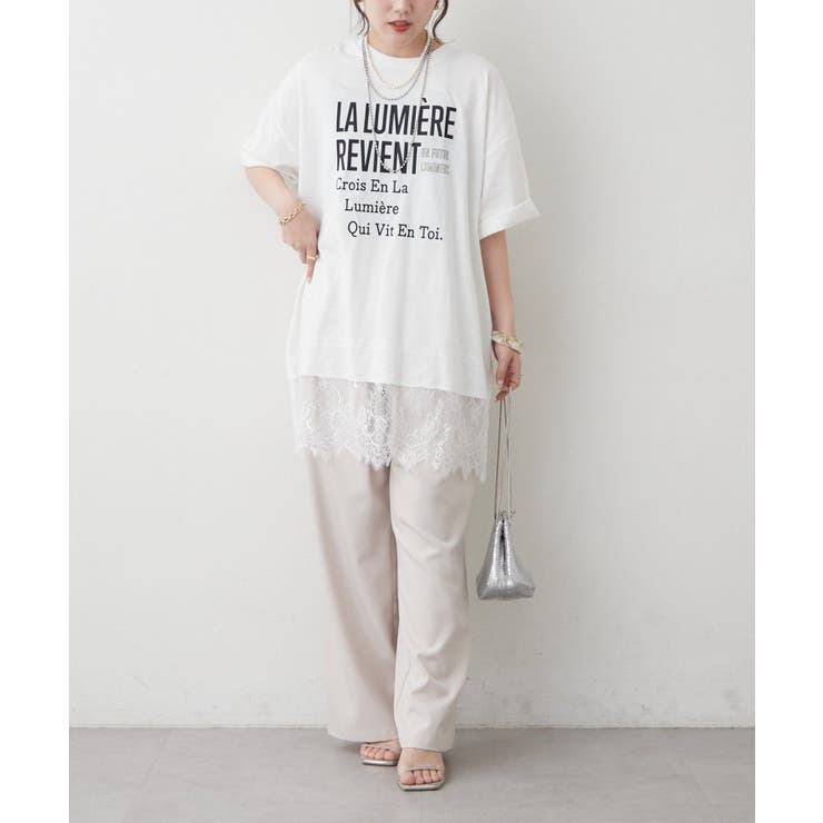 【丈の長さを選べる】裾レースTシャツ | RMAF　NICE CLAUP / OLIVE des OLIVE | 詳細画像9 