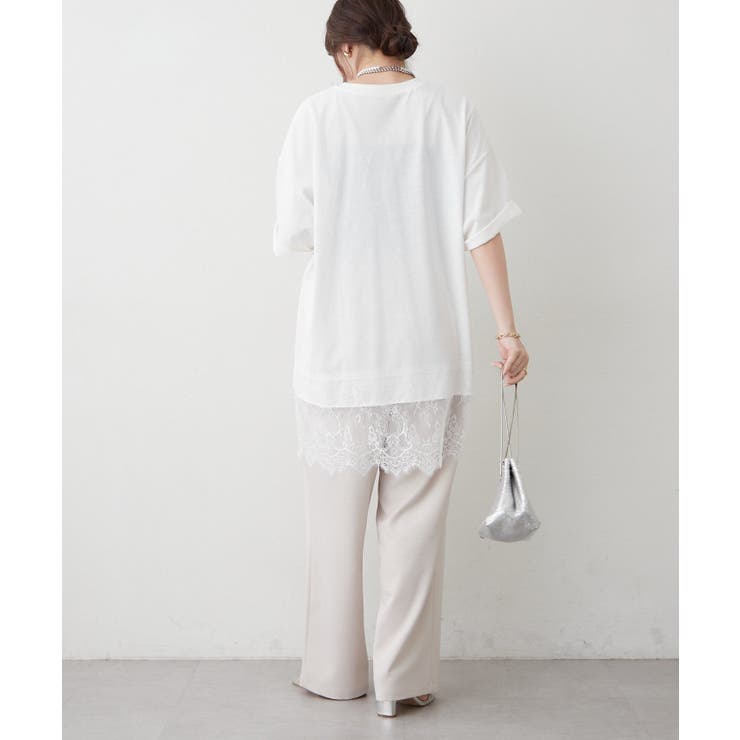 【丈の長さを選べる】裾レースTシャツ | RMAF　NICE CLAUP / OLIVE des OLIVE | 詳細画像12 