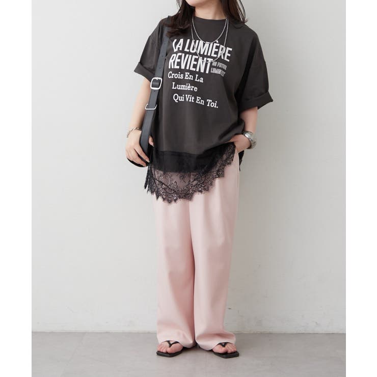 【丈の長さを選べる】裾レースTシャツ | RMAF　NICE CLAUP / OLIVE des OLIVE | 詳細画像5 