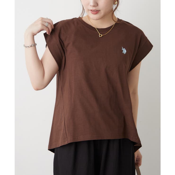 【U.S. POLO ASSN. ×RMAF】接触冷感 フレンチ袖Tシャツ | RMAF　NICE CLAUP / OLIVE des OLIVE | 詳細画像6 