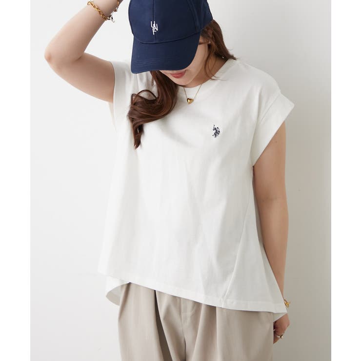 【U.S. POLO ASSN. ×RMAF】接触冷感 フレンチ袖Tシャツ | RMAF　NICE CLAUP / OLIVE des OLIVE | 詳細画像2 