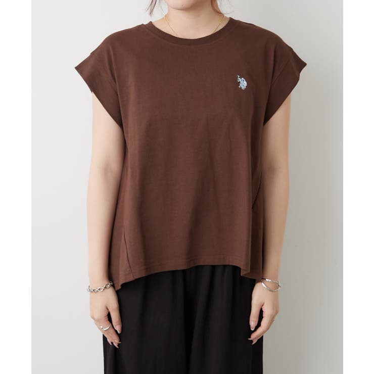 【U.S. POLO ASSN. ×RMAF】接触冷感 フレンチ袖Tシャツ | RMAF　NICE CLAUP / OLIVE des OLIVE | 詳細画像10 
