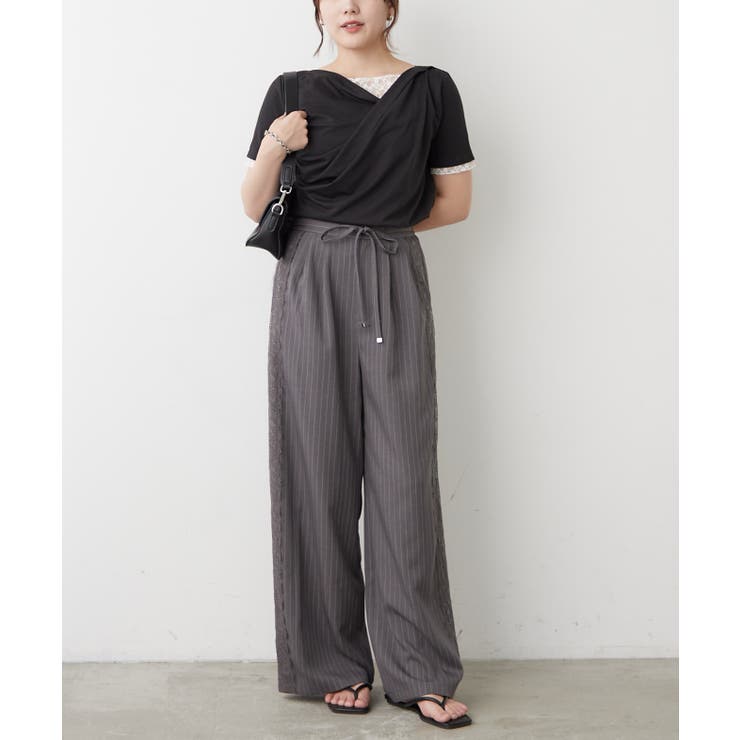 レースドッキングドレープTシャツ | RMAF　NICE CLAUP / OLIVE des OLIVE | 詳細画像7 