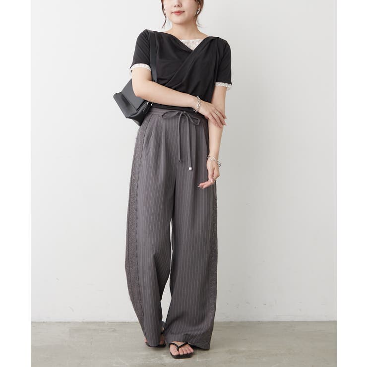 レースドッキングドレープTシャツ | RMAF　NICE CLAUP / OLIVE des OLIVE | 詳細画像8 