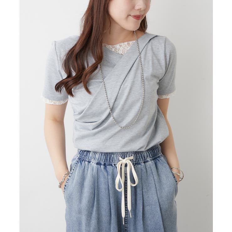 レースドッキングドレープTシャツ | RMAF　NICE CLAUP / OLIVE des OLIVE | 詳細画像10 