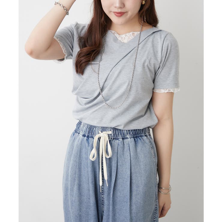 レースドッキングドレープTシャツ | RMAF　NICE CLAUP / OLIVE des OLIVE | 詳細画像11 