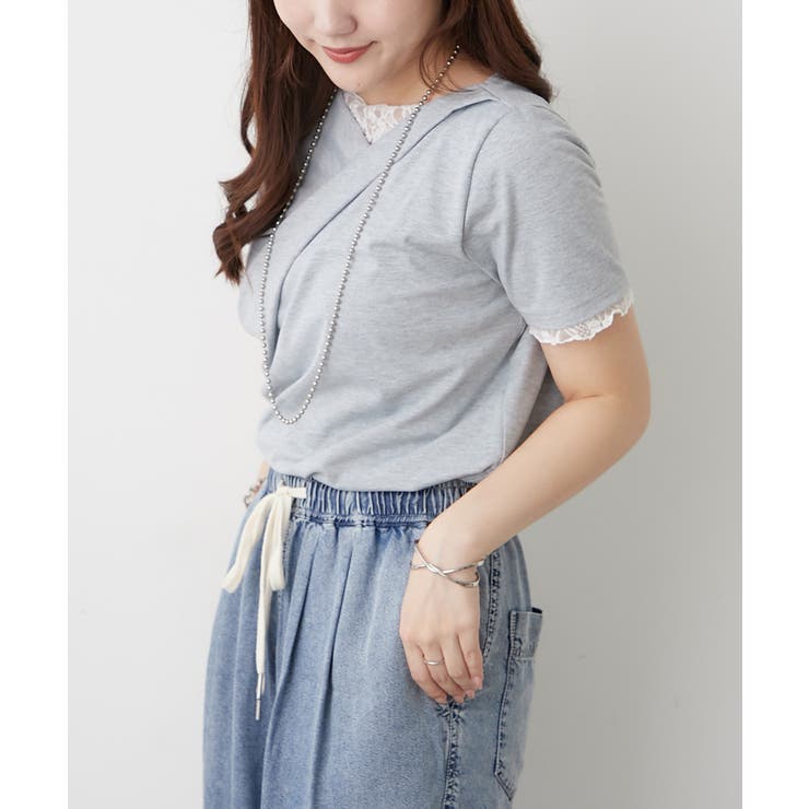 レースドッキングドレープTシャツ | RMAF　NICE CLAUP / OLIVE des OLIVE | 詳細画像12 