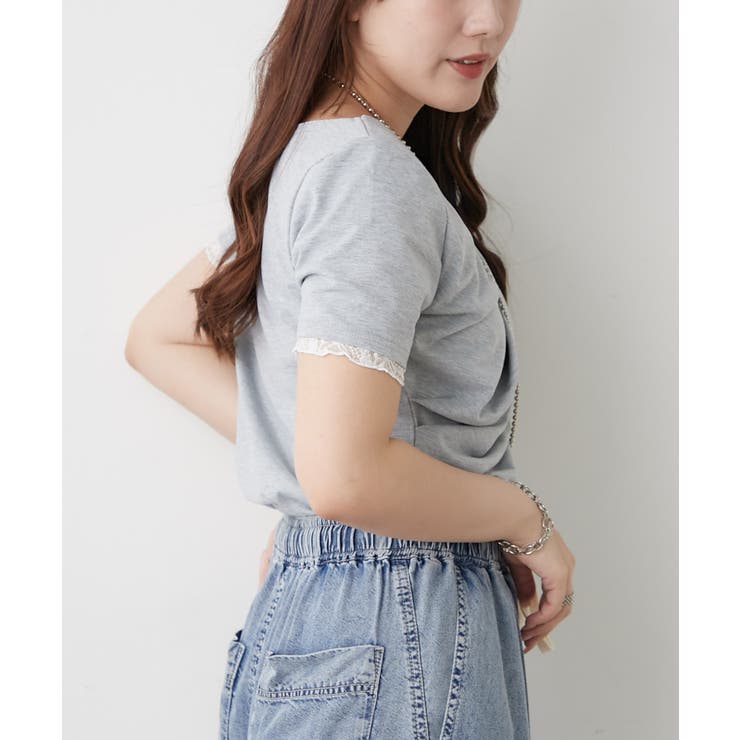 レースドッキングドレープTシャツ | RMAF　NICE CLAUP / OLIVE des OLIVE | 詳細画像14 