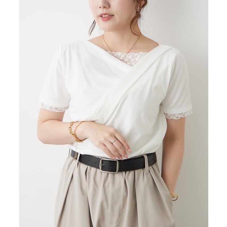 レースドッキングドレープTシャツ | RMAF　NICE CLAUP / OLIVE des OLIVE | 詳細画像19 