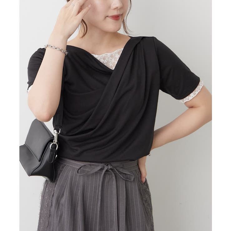 レースドッキングドレープTシャツ | RMAF　NICE CLAUP / OLIVE des OLIVE | 詳細画像3 