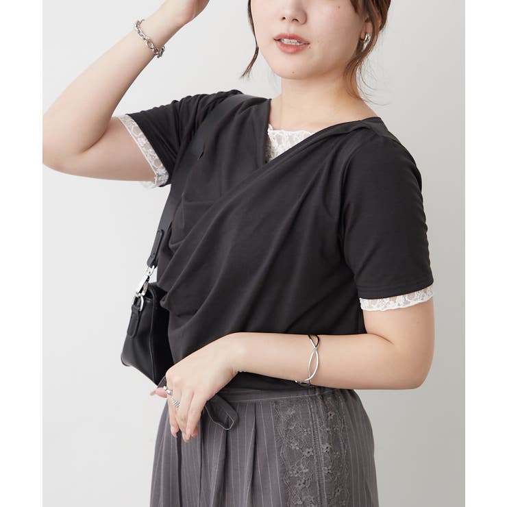 レースドッキングドレープTシャツ | RMAF　NICE CLAUP / OLIVE des OLIVE | 詳細画像4 