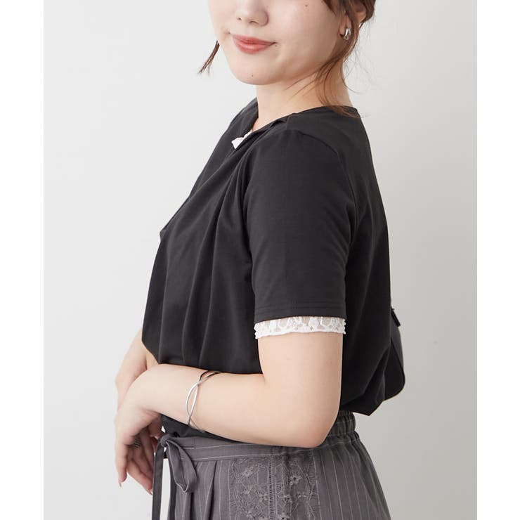 レースドッキングドレープTシャツ | RMAF　NICE CLAUP / OLIVE des OLIVE | 詳細画像5 