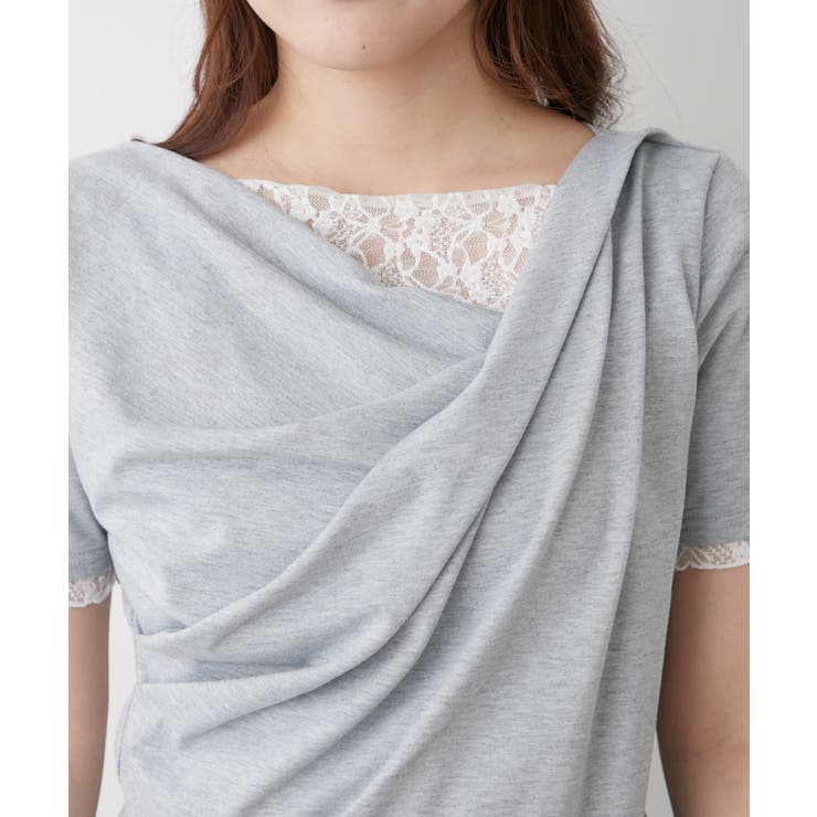 レースドッキングドレープTシャツ | RMAF　NICE CLAUP / OLIVE des OLIVE | 詳細画像32 