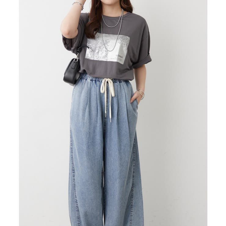 【接触冷感】カノコ箔かすれプリントTシャツ | RMAF　NICE CLAUP / OLIVE des OLIVE | 詳細画像9 