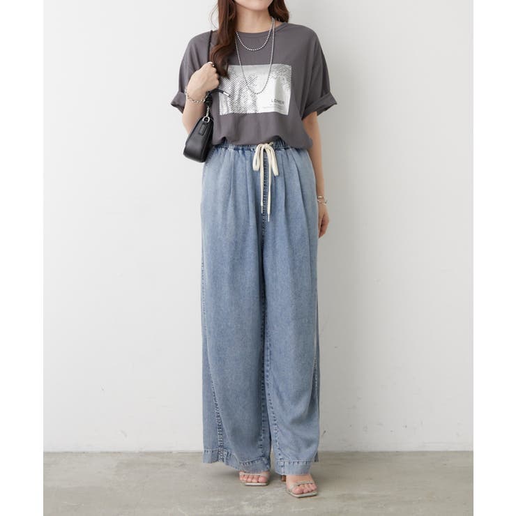 【接触冷感】カノコ箔かすれプリントTシャツ | RMAF　NICE CLAUP / OLIVE des OLIVE | 詳細画像10 