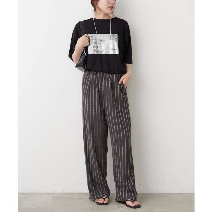 【接触冷感】カノコ箔かすれプリントTシャツ | RMAF　NICE CLAUP / OLIVE des OLIVE | 詳細画像20 