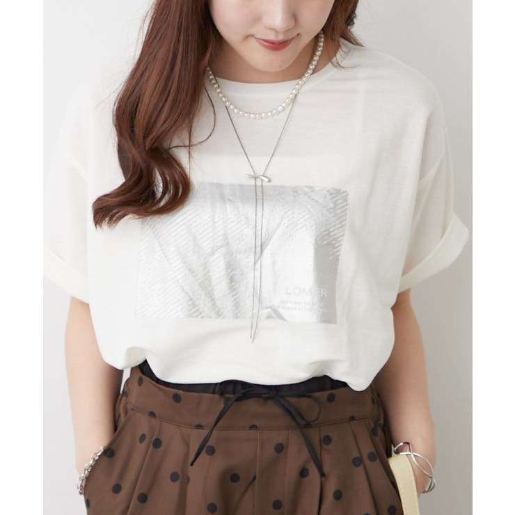 【接触冷感】カノコ箔かすれプリントTシャツ | RMAF　NICE CLAUP / OLIVE des OLIVE | 詳細画像3 