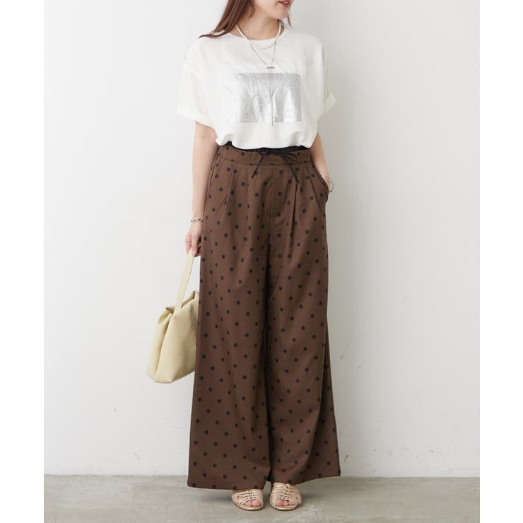 【接触冷感】カノコ箔かすれプリントTシャツ | RMAF　NICE CLAUP / OLIVE des OLIVE | 詳細画像4 