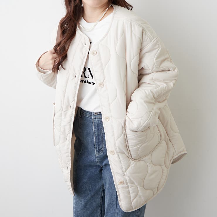 軽くて暖かい、パイピングキルトジャケット | RMAF　NICE CLAUP / OLIVE des OLIVE | 詳細画像12 