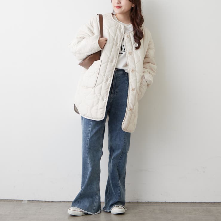 軽くて暖かい、パイピングキルトジャケット | RMAF　NICE CLAUP / OLIVE des OLIVE | 詳細画像15 