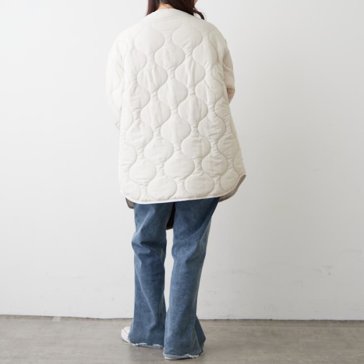 軽くて暖かい、パイピングキルトジャケット | RMAF　NICE CLAUP / OLIVE des OLIVE | 詳細画像18 