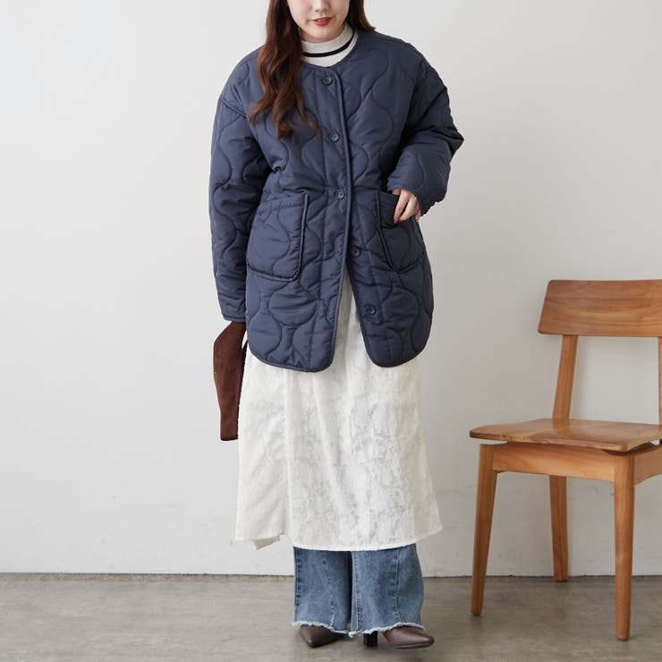 軽くて暖かい、パイピングキルトジャケット | RMAF　NICE CLAUP / OLIVE des OLIVE | 詳細画像23 