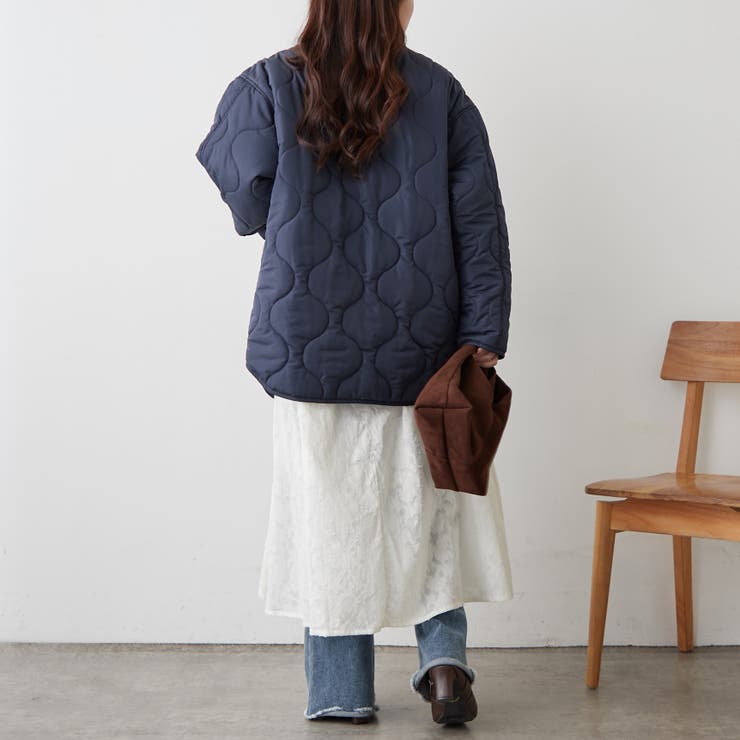 軽くて暖かい、パイピングキルトジャケット | RMAF　NICE CLAUP / OLIVE des OLIVE | 詳細画像26 