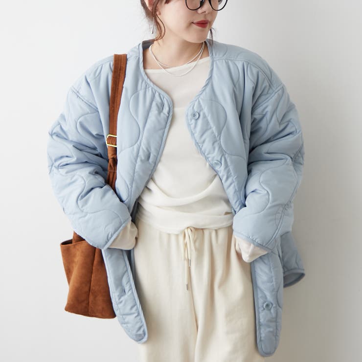 軽くて暖かい、パイピングキルトジャケット | RMAF　NICE CLAUP / OLIVE des OLIVE | 詳細画像2 