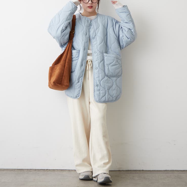 軽くて暖かい、パイピングキルトジャケット | RMAF　NICE CLAUP / OLIVE des OLIVE | 詳細画像6 