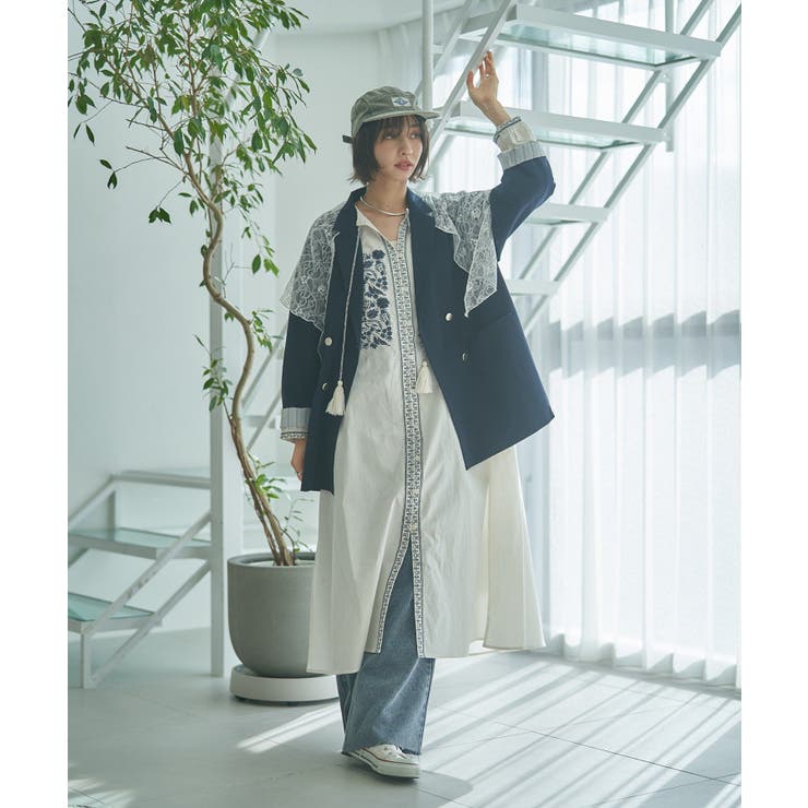 【レーススカーフ付き】ビッグテーラージャケット | RMAF　NICE CLAUP / OLIVE des OLIVE | 詳細画像3 