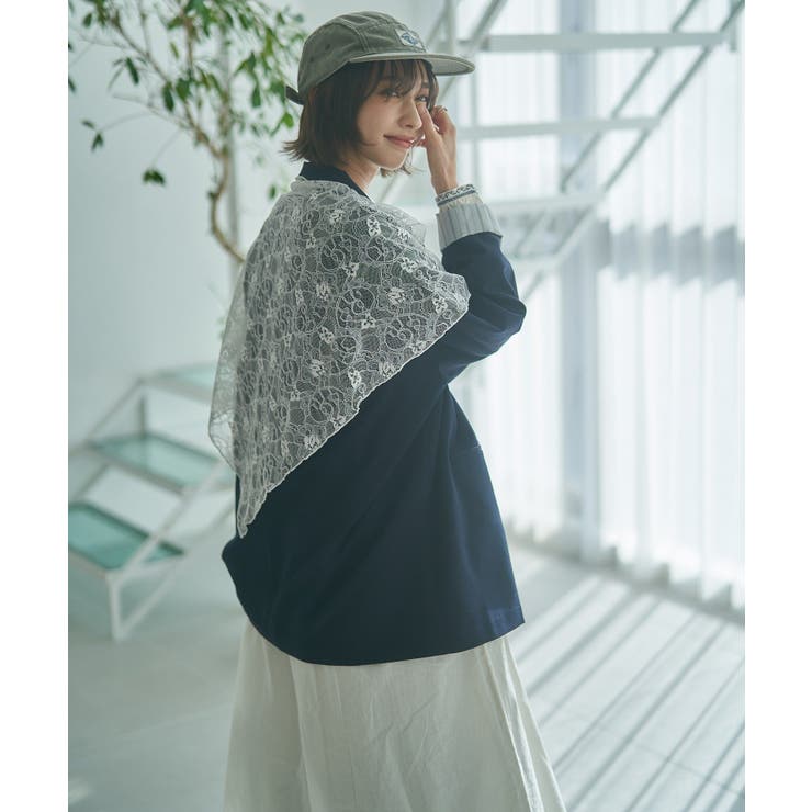 【レーススカーフ付き】ビッグテーラージャケット | RMAF　NICE CLAUP / OLIVE des OLIVE | 詳細画像4 