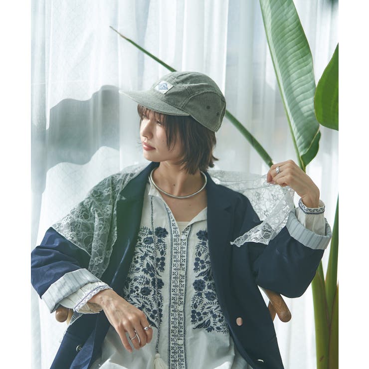 【レーススカーフ付き】ビッグテーラージャケット | RMAF　NICE CLAUP / OLIVE des OLIVE | 詳細画像6 