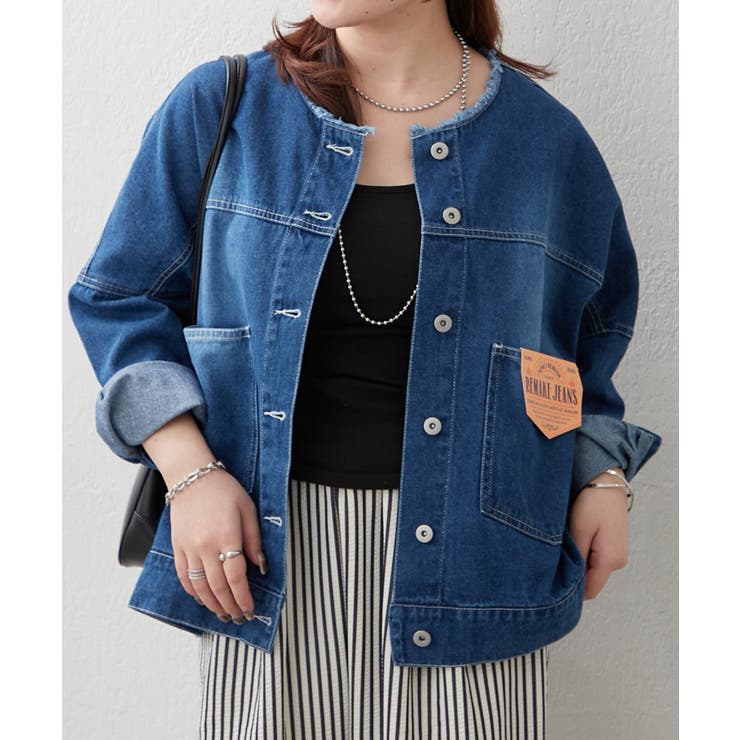 リメイク風ノーカラーGジャン | RMAF　NICE CLAUP / OLIVE des OLIVE | 詳細画像1 