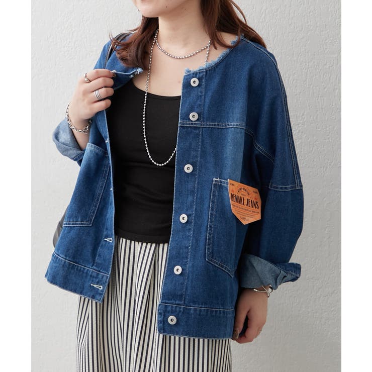 リメイク風ノーカラーGジャン | RMAF　NICE CLAUP / OLIVE des OLIVE | 詳細画像2 