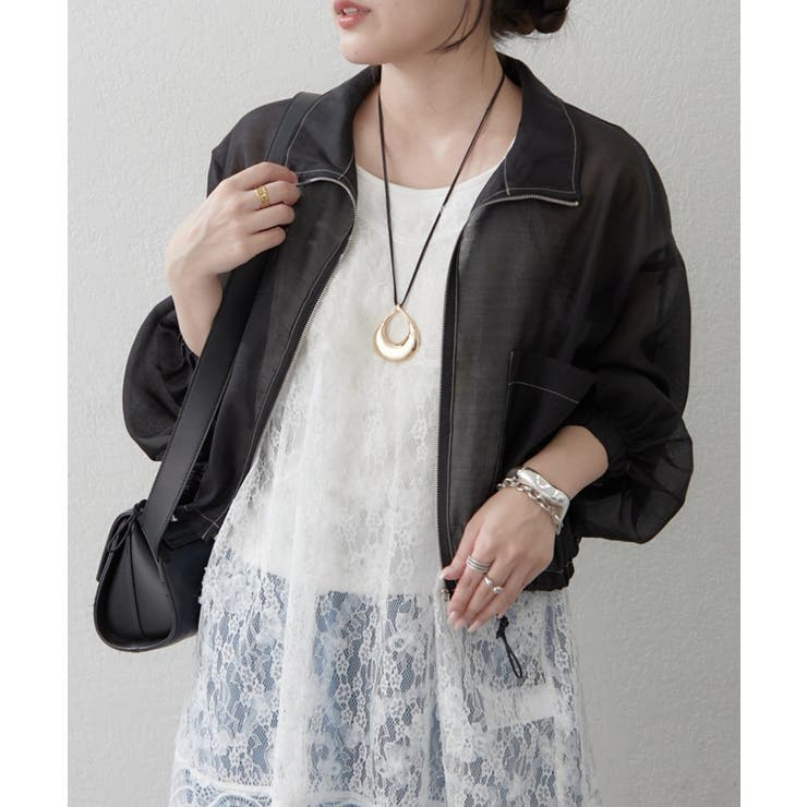 ブラック / フードなし | 【選べるデザイン】シアーブルゾン | RMAF　NICE CLAUP / OLIVE des OLIVE