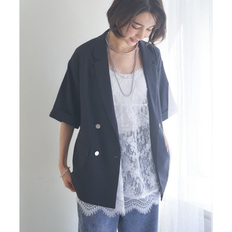 半袖テーラージャケット | RMAF　NICE CLAUP / OLIVE des OLIVE | 詳細画像1 