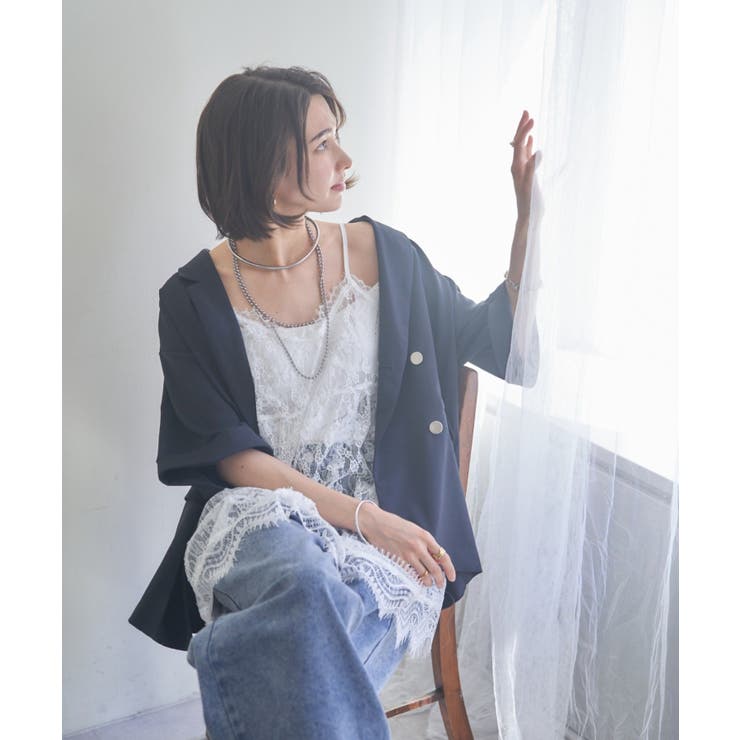 半袖テーラージャケット | RMAF　NICE CLAUP / OLIVE des OLIVE | 詳細画像2 