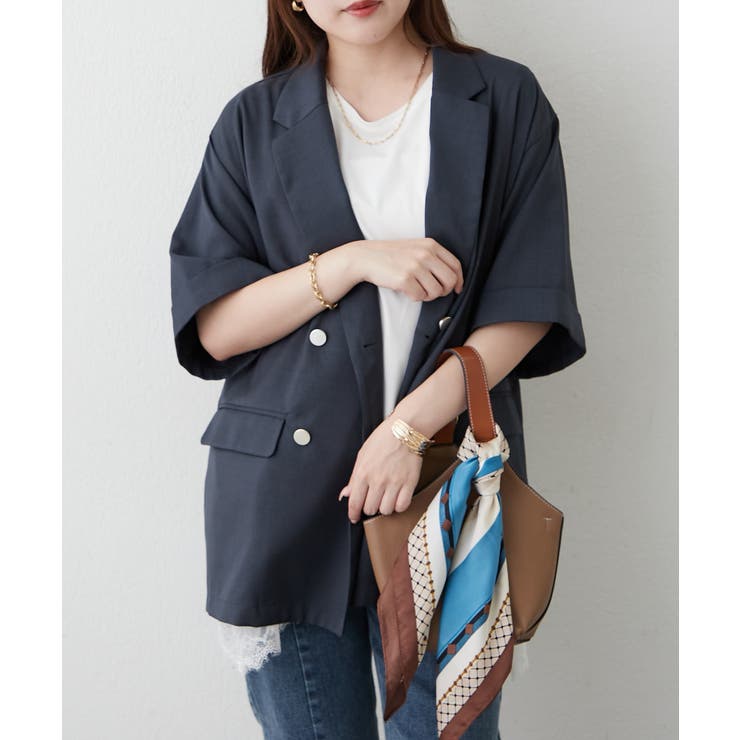 【スカーフ付き】半袖テーラージャケット | RMAF　NICE CLAUP / OLIVE des OLIVE | 詳細画像43 