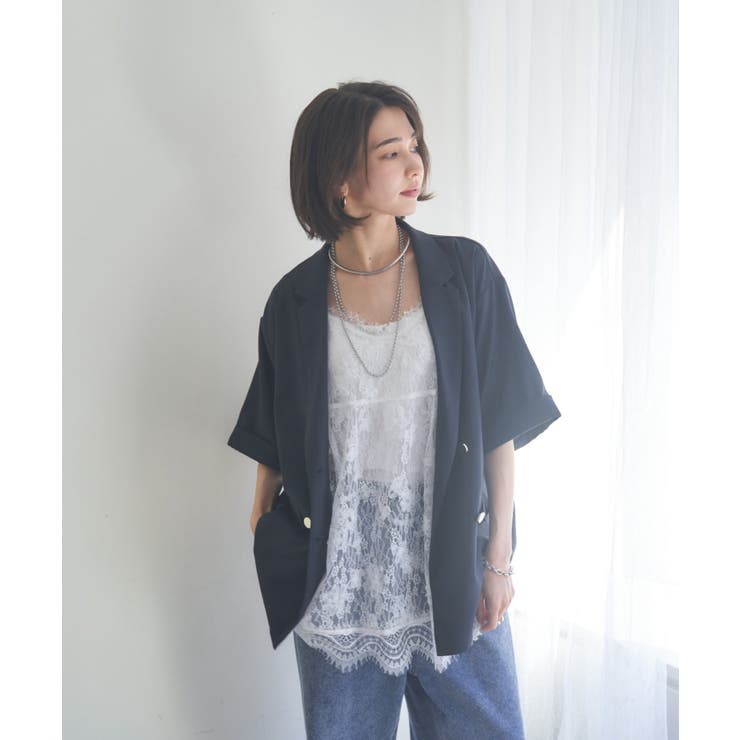 半袖テーラージャケット | RMAF　NICE CLAUP / OLIVE des OLIVE | 詳細画像5 